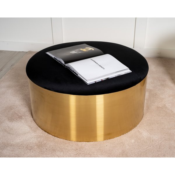 Puff sittpuff Ø75 cm - Svart/mässing Puff sittpuff Ø75 cm - Svart/mässing