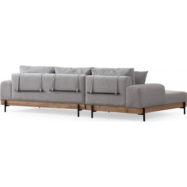 Canapé Eti divan gauche - Gris/chêne Canapé Eti divan gauche - Gris/chêne