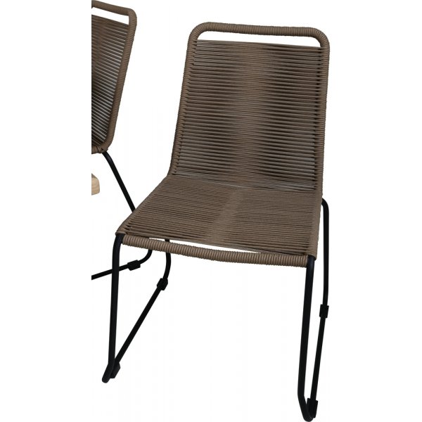 Panama utematgrupp med 6 st Lindos stolar - Beige/Svart/Natur Panama utematgrupp med 6 st Lindos stolar - Beige/Svart/Natur