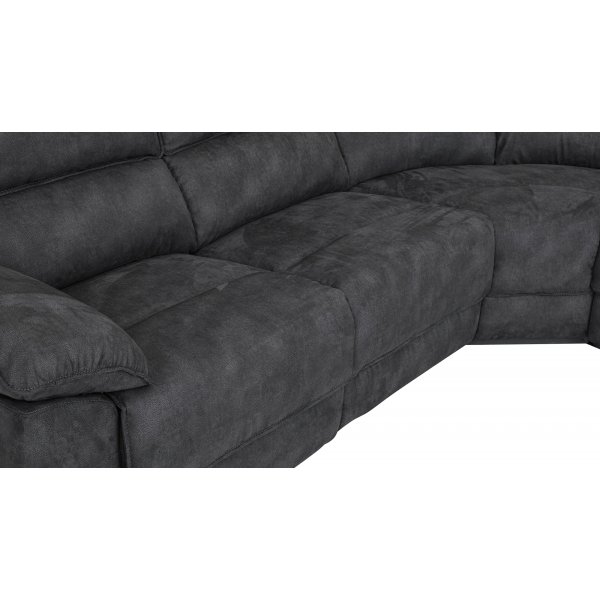 Elektrisk reclinersoffa i mörkgrå microfiber - Hörnsoffa 5-sits + Textilrengöring för möbler Elektrisk reclinersoffa i mörkgrå microfiber - Hörnsoffa 5-sits + Textilrengöring för möbler
