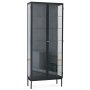 Revel vitrinskp 200x80 cm - Svart / klarglas