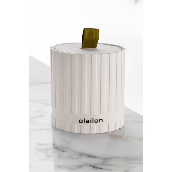 Bougie parfume Sutun - Blanc/vert