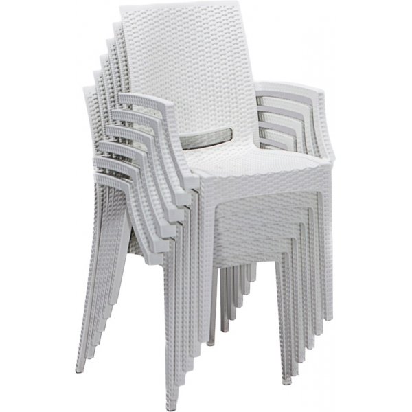 Meco utematgrupp med karmstolar - Vit