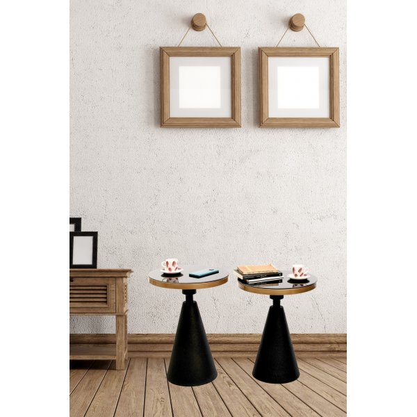 Chalice sidobord set 50/55 cm - Svart/guld Chalice sidobord set 50/55 cm - Svart/guld