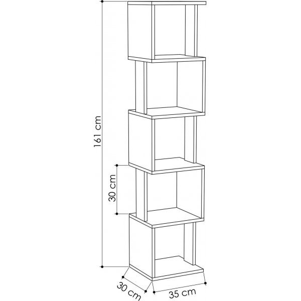 Piri bokhylla - Sonoma ek/antracit