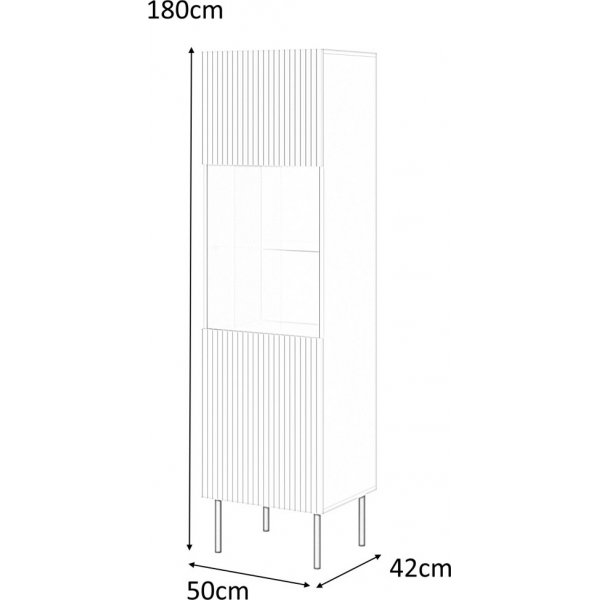 Asensio vitrinskp - Ljusgr/svart