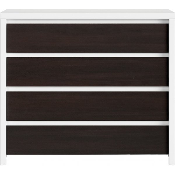Caspian ladekast 105 x 92 cm - Wit/wenge Caspian ladekast 105 x 92 cm - Wit/wenge