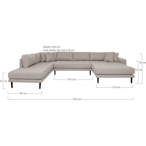 Lido u-soffa - Stone