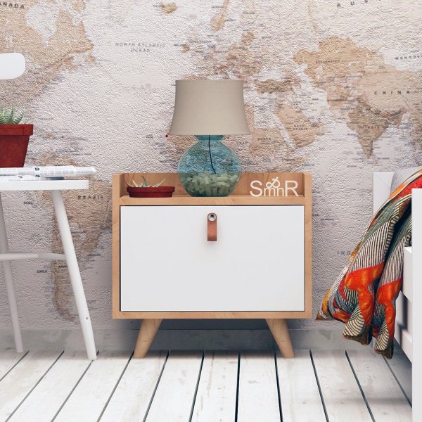 Doro sngbord - Ek/vit