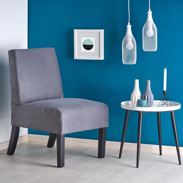 Tarben f�t�lj - Gr� (Sammet) / Svart