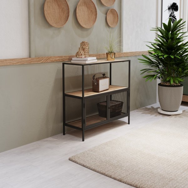 Table en relief Tatu 80 x 30 cm - Chêne/noir Table en relief Tatu 80 x 30 cm - Chêne/noir