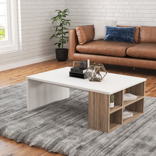 Table basse Delfi 90 x 60 cm - Blanc
