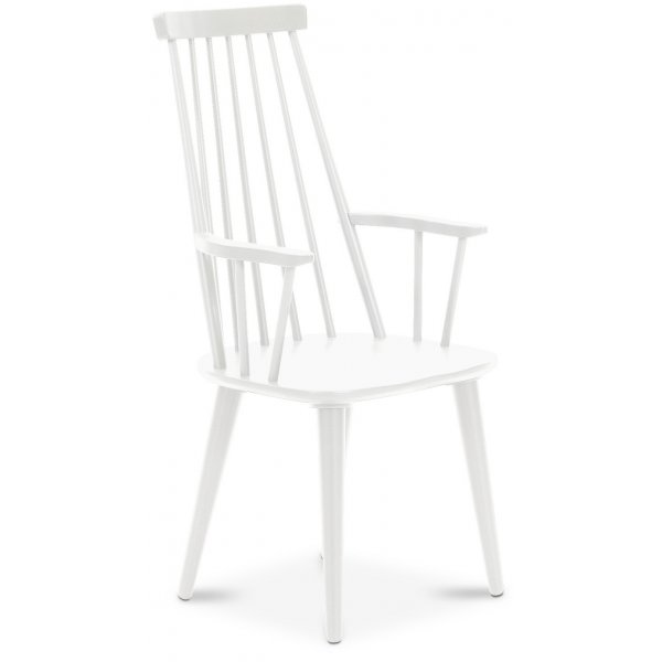 Groupe de repas Mellby table 180 cm avec 6 chaises Dalsland Cane blanc avec accoudoirs Groupe de repas Mellby table 180 cm avec 6 chaises Dalsland Cane blanc avec accoudoirs