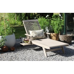 Saltö solstol fällbar rygg - Grå teak + Textilrengöring för möbler Saltö solstol fällbar rygg - Grå teak + Textilrengöring för möbler