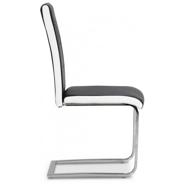 Stoel zwart PU chroom poten - Denver