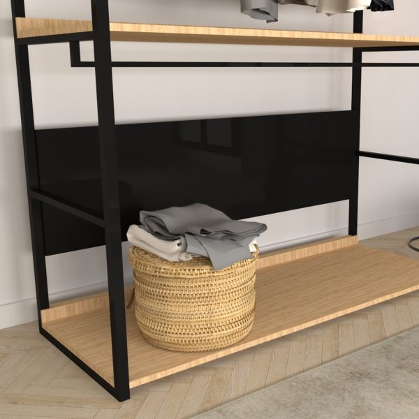 Meuble d'entrée Perpa - Chêne/noir Meuble d'entrée Perpa - Chêne/noir