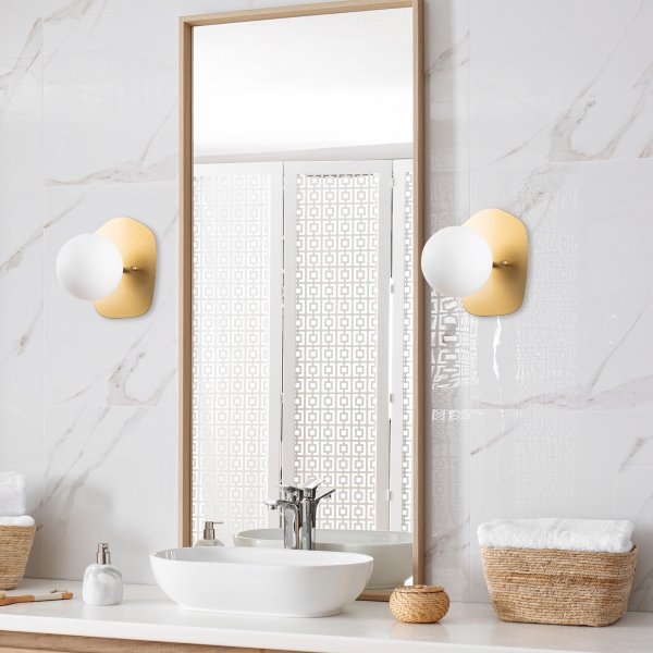 Well wandlamp 11670 - Goud/wit