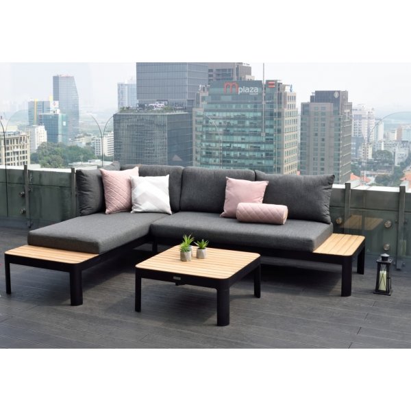 Portals lounge groep 1 - Zwart/teak