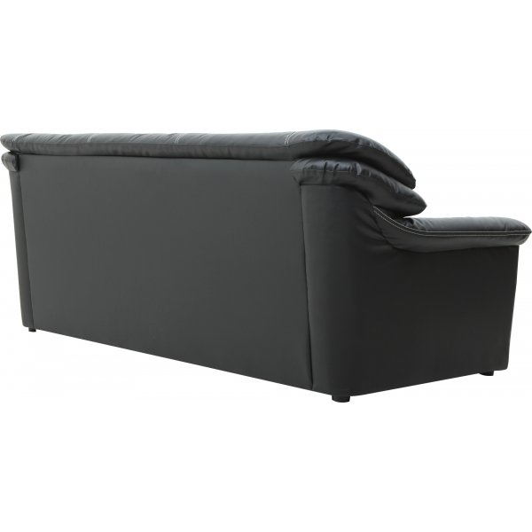 Canapé 3 places en PVC noir - Dominic + Détachant pour meubles Canapé 3 places en PVC noir - Dominic + Détachant pour meubles