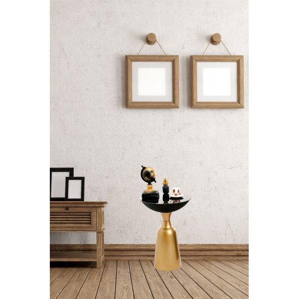 Chalice sidobord 56 cm - Guld/svart