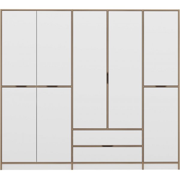 Armoire Elina 232 x 52 x 208 cm - Blanc/marron Armoire Elina 232 x 52 x 208 cm - Blanc/marron