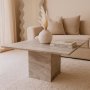 Level soffbord 75x75 cm - Gr beige marmor