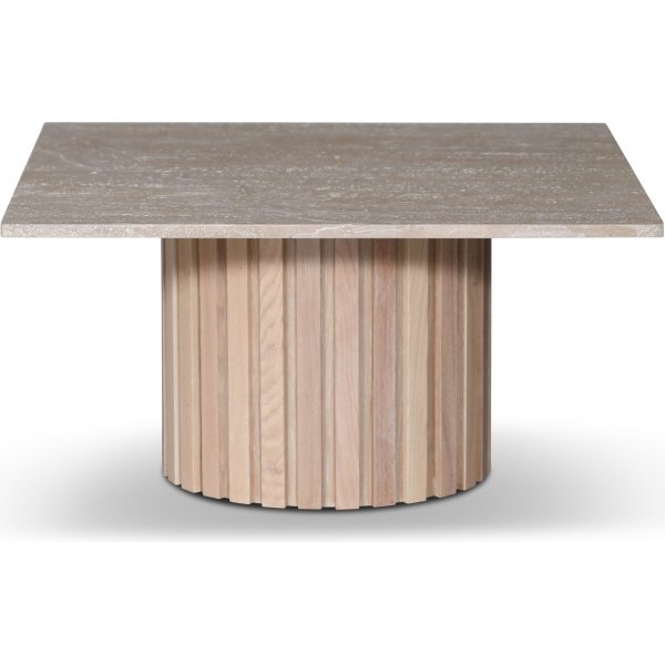 Paus soffbord - Whitewash / Ljus Travertin 90x90 cm