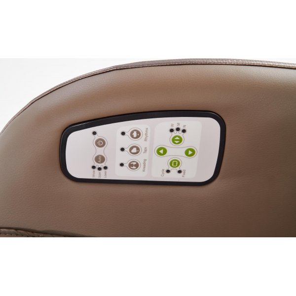 Mercura reclinerfåtölj med massage i beige ekoläder Mercura reclinerfåtölj med massage i beige ekoläder