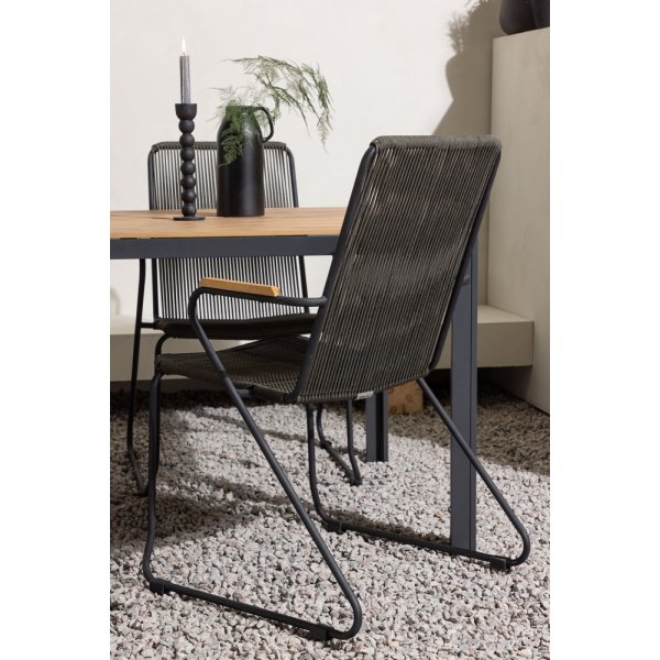 Break utematgrupp med 4 st Bois stolar - Svart/Natur Break utematgrupp med 4 st Bois stolar - Svart/Natur