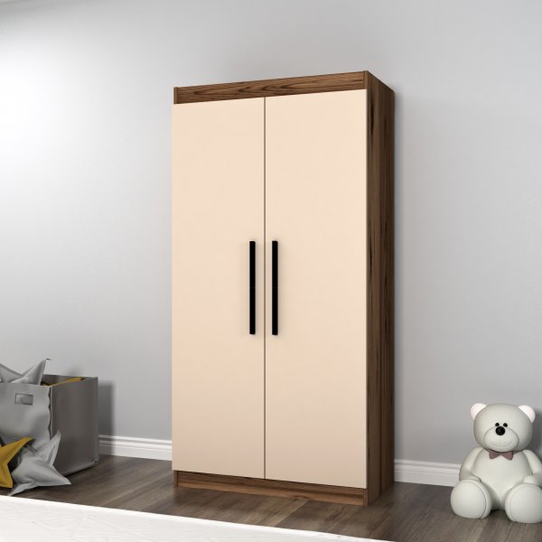 Armoire Akser - Noyer clair/beige Armoire Akser - Noyer clair/beige