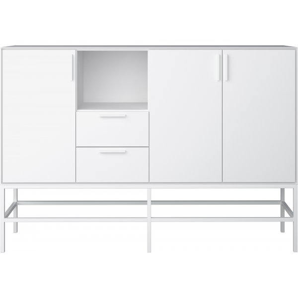 Slimline förvaringsmöbel med 3 dörrar och 2 lådor - Vit Slimline förvaringsmöbel med 3 dörrar och 2 lådor - Vit
