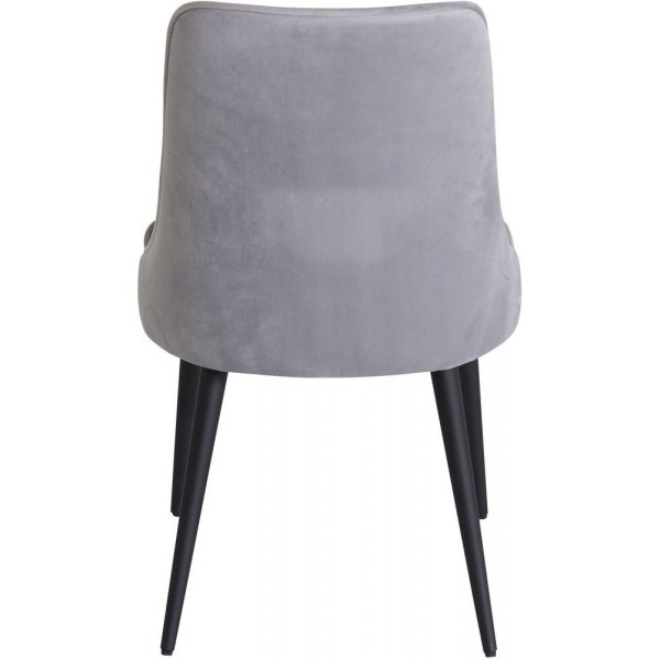 Alice Deluxe matstol - Svart/ljusgrå sammet Alice Deluxe matstol - Svart/ljusgrå sammet