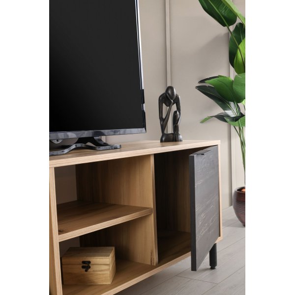 Banc multimédia Casares - Chêne/brun foncé Banc multimédia Casares - Chêne/brun foncé