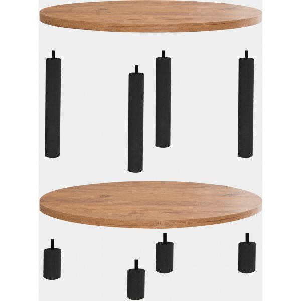 Table basse Roby Ø70 cm - Noir/pin Table basse Roby Ø70 cm - Noir/pin