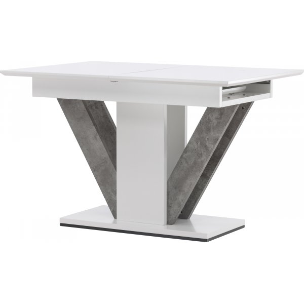 Table à manger Disa 120-160 x 80 cm - Gris/blanc Table à manger Disa 120-160 x 80 cm - Gris/blanc