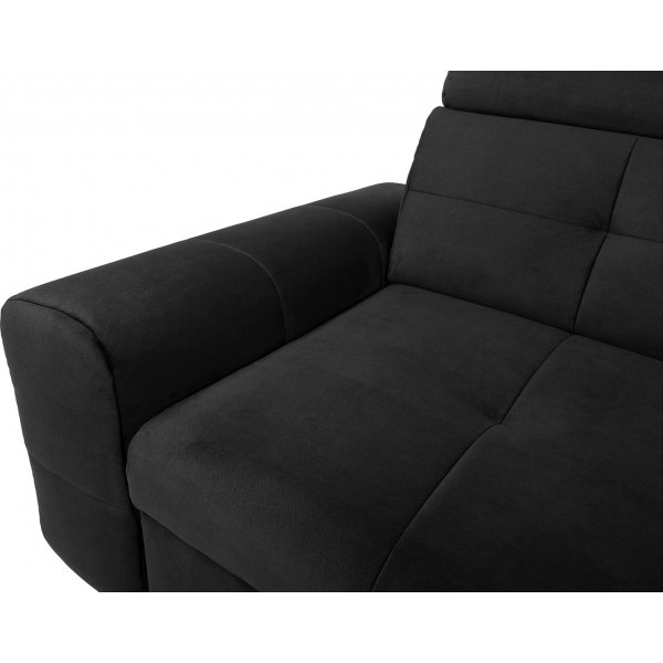 Canapé-lit d\\\'angle Matras avec bout ouvert à droite - Noir Canapé-lit d\\\'angle Matras avec bout ouvert à droite - Noir