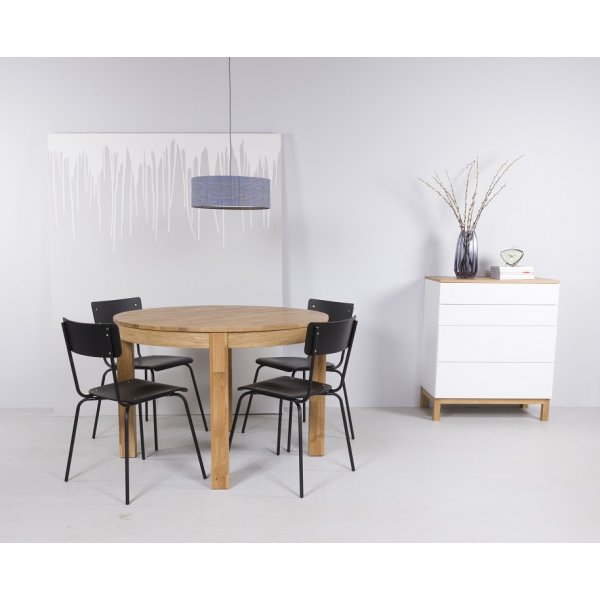 Cliff matstol - Svart/Mssing