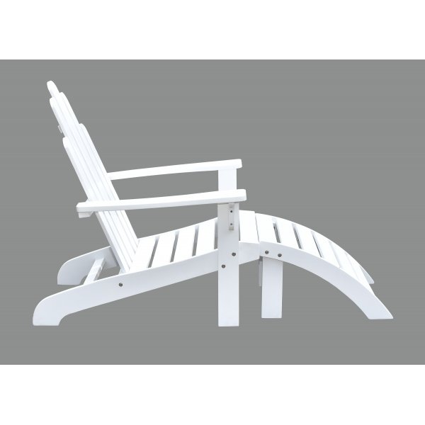 Newport d�ckstol med fotpall - vit