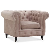 Chesterfield Cambridge Fåtölj - Ljusgrå sammet Chesterfield Cambridge Fåtölj - Ljusgrå sammet