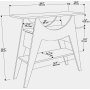 Ese avlastnigsbord 100 x 35 cm - Vit/svart