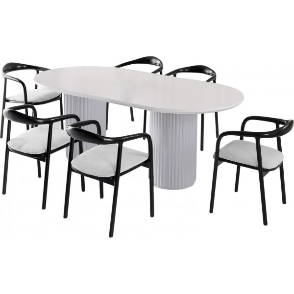 Table à manger Lisen 200 x 100 cm - Blanc Table à manger Lisen 200 x 100 cm - Blanc