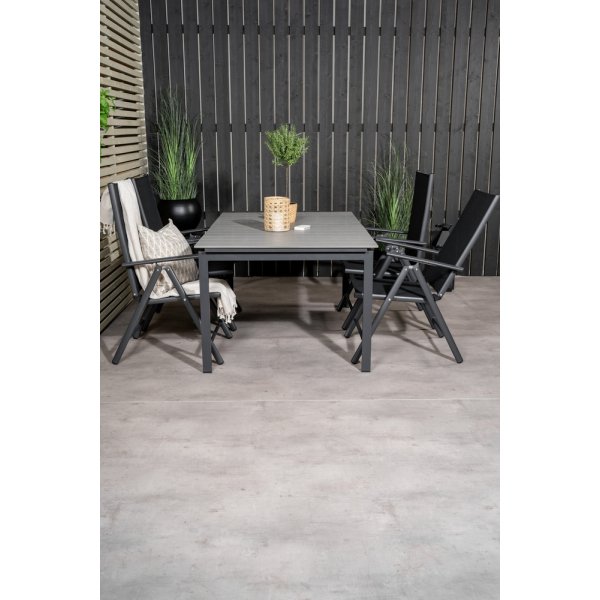 Levels utematgrupp med 4 st Break stolar - Svart/Grå Levels utematgrupp med 4 st Break stolar - Svart/Grå