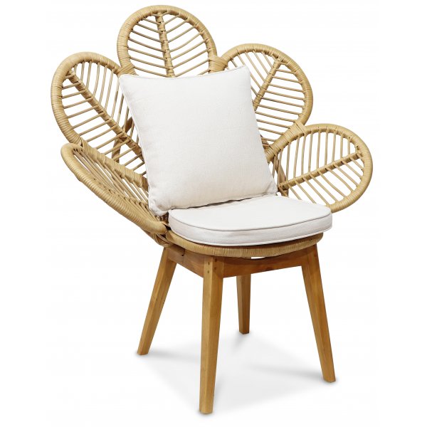 Peacock loungeftlj med dyna - Natur + Flckborttagare fr mbler
