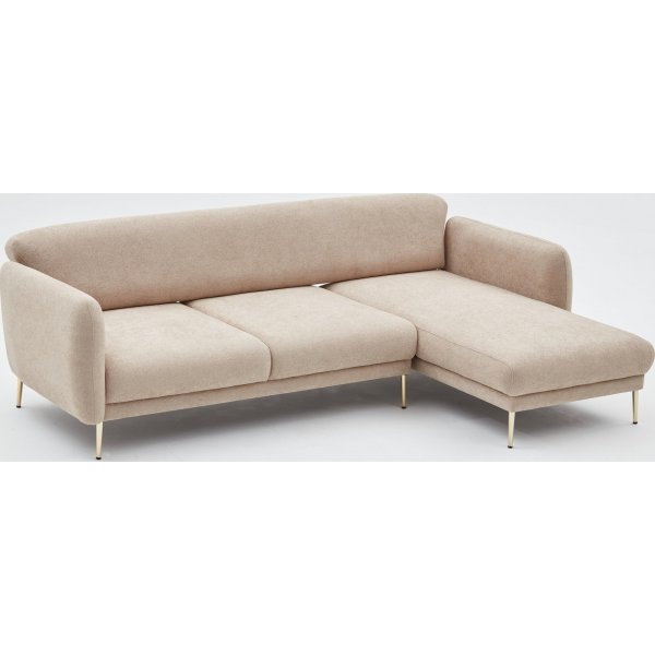 Canapé divan Simena droite - Beige/or Canapé divan Simena droite - Beige/or