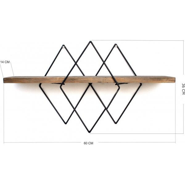Walter wandplank 33 - Walnoot/zwart Walter wandplank 33 - Walnoot/zwart
