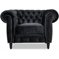 Ashford chesterfield fåtölj - Svart sammet Ashford chesterfield fåtölj - Svart sammet