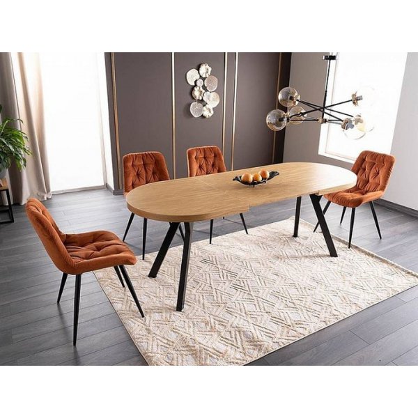 Table  manger Domingo 140-272 cm - Chne/noir