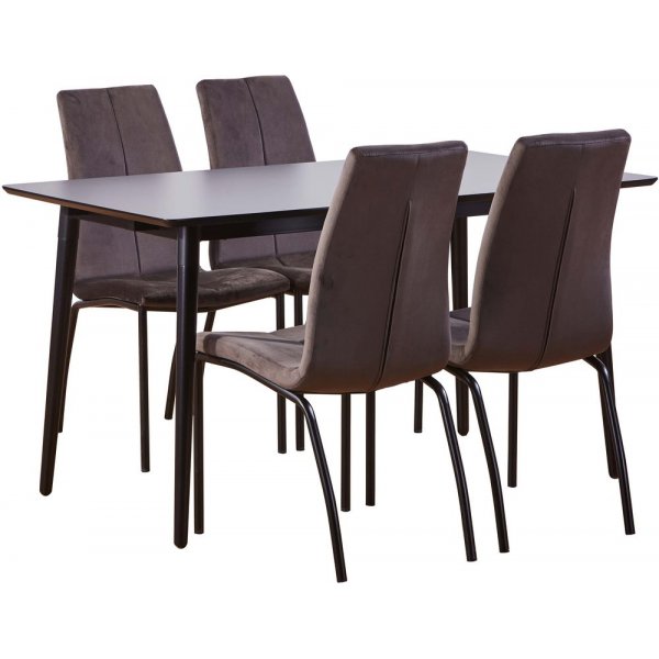 Chaise de salle à manger Hedvig - Velours gris Chaise de salle à manger Hedvig - Velours gris