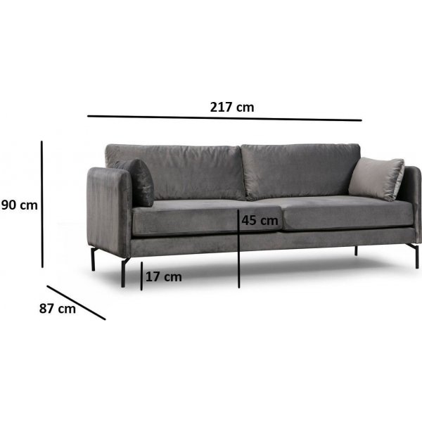 Canapé 3 places Sino - Gris Canapé 3 places Sino - Gris
