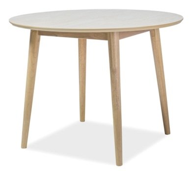 Runt matbord i ek Ø90 cm + Möbeltassar - Runda & ovala matbord, Matbord, Bord